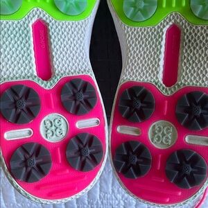 G/FORE White and Pink Athletic Shoes GALLIVAN2R CONTRAST GOLF SHOE